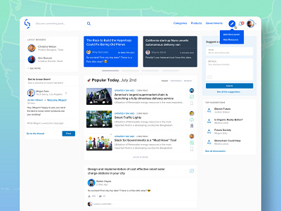 Govlaunch — Startup - Innovator News Feed blue branding components design design system duotone illustration logo newsfeed product ui uiux ux web webapp webdesign
