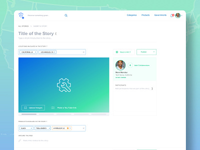 Govlaunch — Startup - Web App, Creating a Story Page app article blue branding component duotone edit logo storypage ui ux web web app