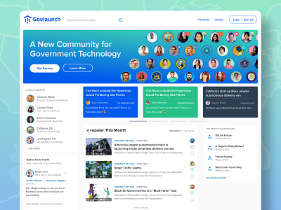 Govlaunch —Startup Web App - Landing B app blue branding duotone home landing landingpage logo page uiux ux version web webapp webdesign
