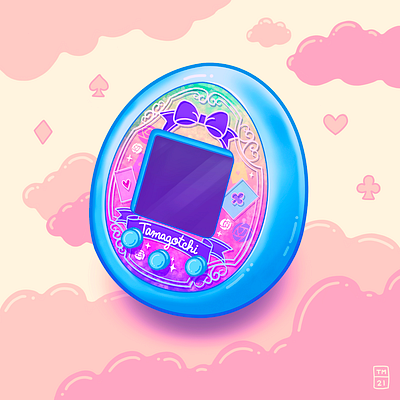 Tamagotchi ON Wonder Garden digital art illustration tamagotchi