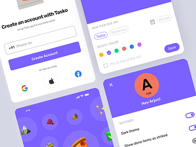 T A S K O app ios minimal todo todolist ui ux