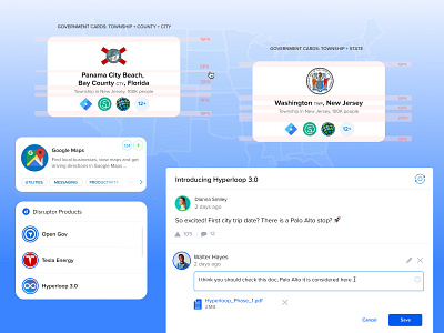 Govlaunch — Startup Design System - More Components app blue branding card cards duotone guideline input strategy tooltip ui uiux ux web web app webapp webdesign wireframe