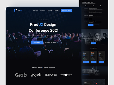 ProdUX - Conference Landing Page branding clean conferencelandingpage design landingpage minimal ui uidesign userinterface ux web webapp website