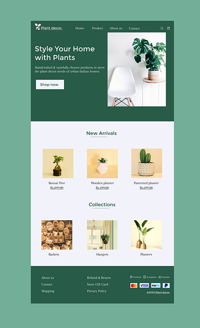 Plant Decor website figma minimal redesign