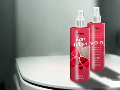 Eau D'loo Toilet Spray - Rose and Sandlewood branding design dribbble graphic design graphicdesign illustration mockup rose rose and sadlewood sadlewood toilet spray