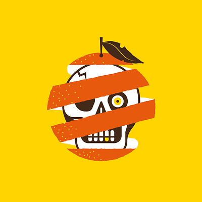 Hard to peel creepy food halloween icon illustration illustracion skull spot illustration sticker vector