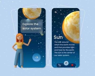 Solar System app 3d app design figma graphic design illustration ui