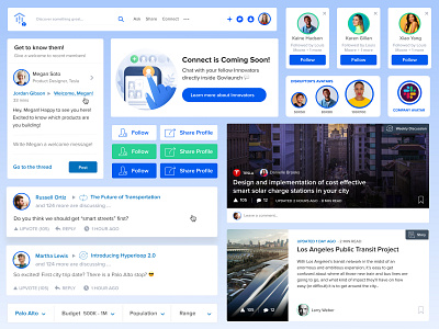 Govlaunch —Startup Web App - Design System avatar buttons cards component components design design system duotone post social style guide styleguide system tooltip ui uiux users ux web webdesign