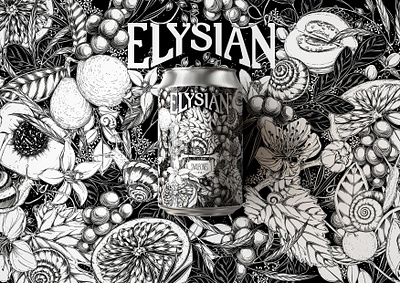 Elysian XXV Snailbones IPA by Maggie Enterrios beer beverage botanical design floral illustration label label art packaging pattern surface design