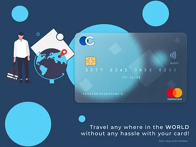 Glass card for a Mobile Banking app ad app branding card clean design designer glass graphic design illustration mobile banking