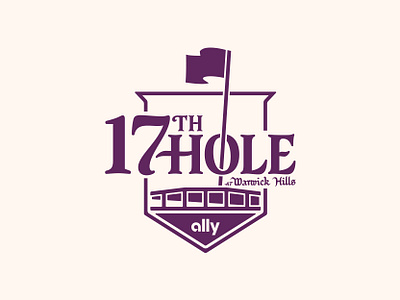 17th Hole at Warwick Hills ally challenge design golf logo pga pga champions vector warwick hills