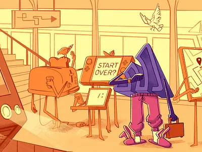 Pants? commute pigeons slippers sweats train work