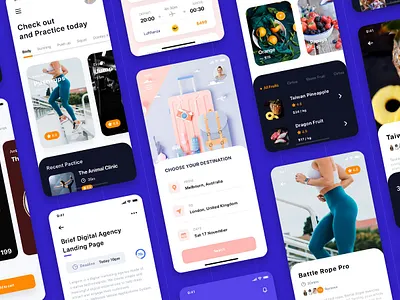 Lithium - Multipurpose Card-based UI Kit 3d animation app branding design development graphic design illustration logo motion graphics multipurpose ui ui design ui kit ux ux design vector web design web development website