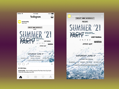 Instagram post and story colors instagram instagrampost instagramstory party partyposter photoshop post poster story yacht