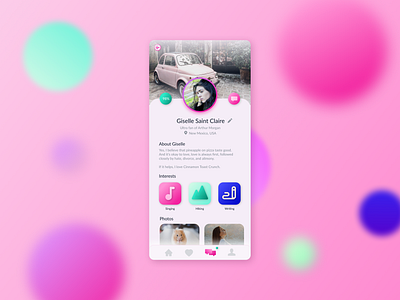 Daily UI 006 – User Profile app dailyui dailyui006 dailyuichallenge dailyuichallenge006 dating mobile tinder ui design user profile