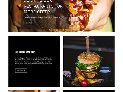 Burger Restaurant Homepage Design burger graphic design ui ui designer ux ux designer web design web designer web developer website design website development