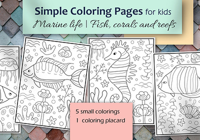 Coloring book pages for children | Sea, Marine life adults animals black and white book children children book children illustration coloring coloring pages colouring design fish for illustration kids marine page pages sea underwater