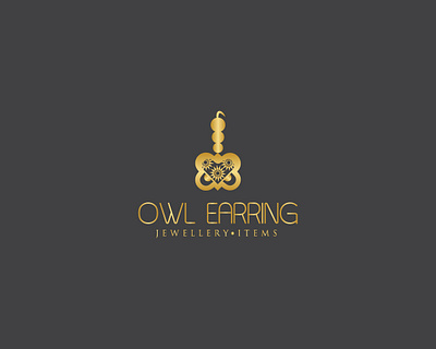 Owl Earring Logo Design design flat illustration illustrator logo minimal vector