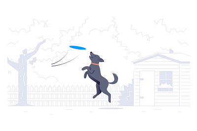 Frisbee dog frisbee illustration