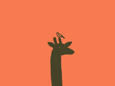 The giraffe 🦒 y el pajarito design flat illustration illustrationoftheday illustrator minimal