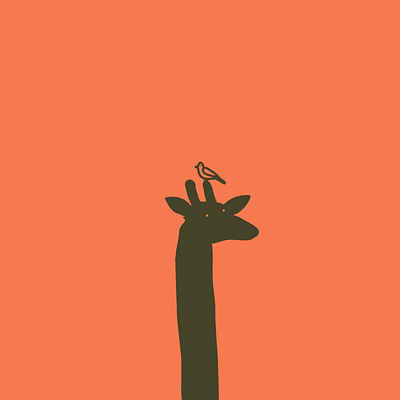 The giraffe 🦒 y el pajarito design flat illustration illustrationoftheday illustrator minimal