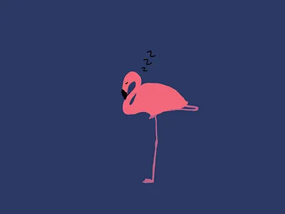 Flamingo zzzz design illustration illustrationoftheday illustrator minimal