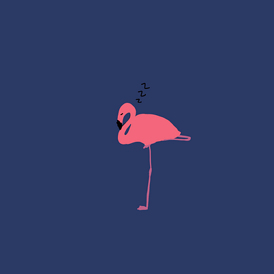 Flamingo zzzz design illustration illustrationoftheday illustrator minimal