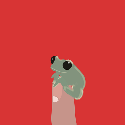 Froggy and the finger design illustration illustrationoftheday illustrator minimal