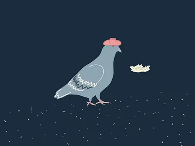 The pigeon and his hat design illustration illustrationoftheday illustrator minimal