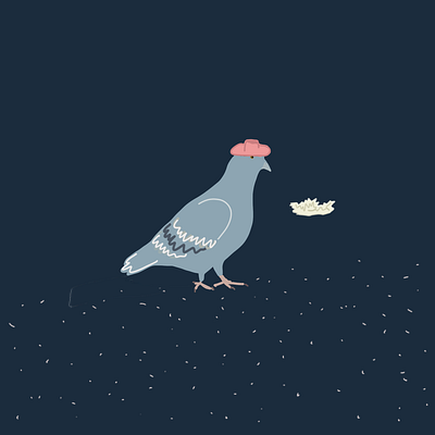 The pigeon and his hat design illustration illustrationoftheday illustrator minimal