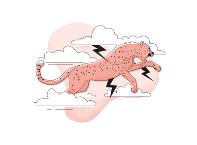 Thunder Cat cat cheetah clouds illustration lightning texture thunder