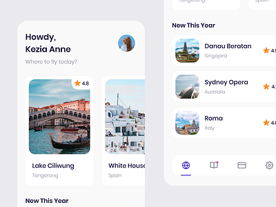 Airplane & Travel mobile ui design