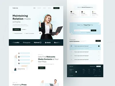 Public Relation Service Landing Page clean ui design landing page public relation uidesign uiux ux uxdesign website website design
