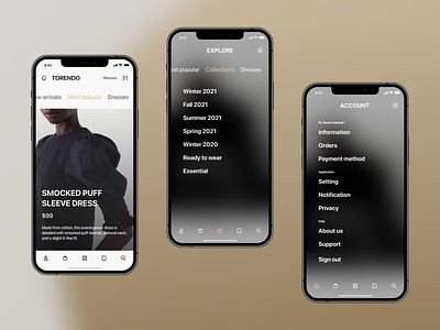 TORENDO. - Fashion e-commerce mobile app UX/UI Case study clean ecommerce fashion minimal mobileui ui ux