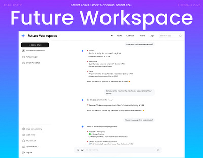 Future Workspace AI Productivity Hub Desktop App ai artificial intelligence design desktop future productivity ui ux workspace