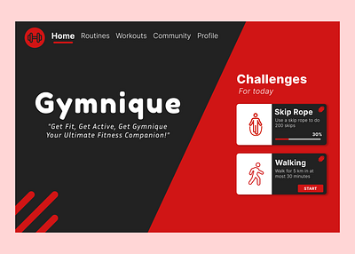 Gymnique community forum exercise fitness social integration ui website