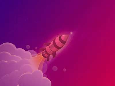 GPU Missile in red ai blue branding design desktop fantasy figma flat graphic design illustration logo minimal missile purple red rocket space ui uidesign web