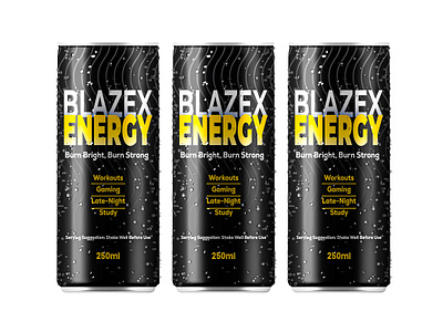 BlazeX Energy Can Label Design graphic design product design