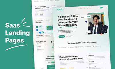 SaaS Landing Page UI/UX Design – Modern & Minimal minimal ui modern web design saas landing page saas web ui uiux design