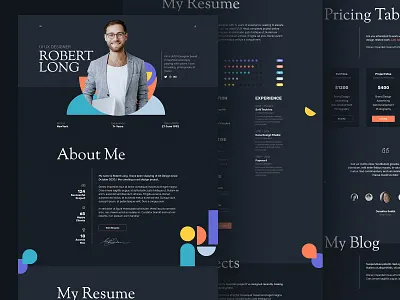 Resume Landing Page agency cv resume graphic design homepage mobile ui portfolio psd resume template ui design ui ux ux