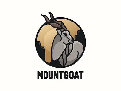 mountain goat animation branding design flat goat icon illustration logo mascot mountain typography ui ux vector