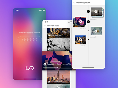 Shmid.io iOS app clean figma gradient interface ios minimal mobile music ui ux video vimeo youtube