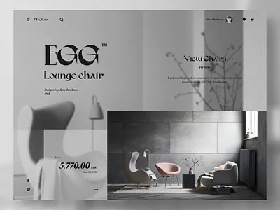 Lounge chair 2d banner chair concept creative design elena sinianskaya furniture gotoinc lounge chair olena synianska ui uiux ux web webdesign website