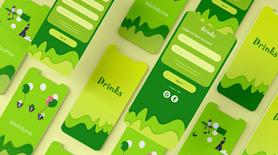 Drinks UI app branding design illustration logo minimal typography ui ux vector