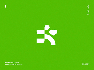 Be healthy branding health heart lifestyle logo man run