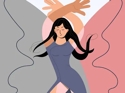 Dancing girl - butterfly butterfly dancing dancing woman girl modern womans activities women workout