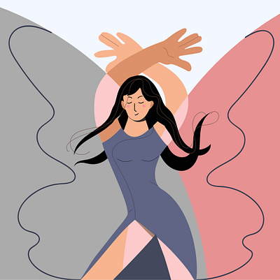 Dancing girl - butterfly butterfly dancing dancing woman girl modern womans activities women workout