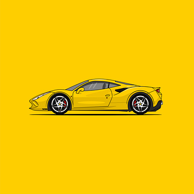 Porsche car illustration minimal vector