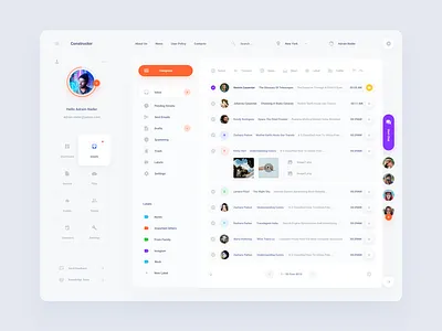 Mail Dashboard adobe xd