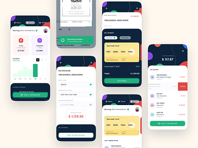 Bill Payment App Concept billing bills card conceept investment ios money payment